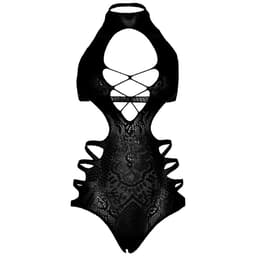 Leg Avenue Strappy Bodysuit mit der beiliegenden Kartonbox der Marke
