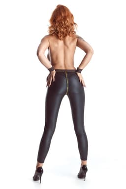 Demoniq Cash Baby Leggings, Detailansicht des goldfarbenen Reißverschlusses