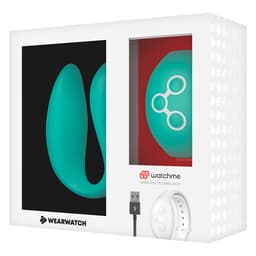 Verpackung des Wearwatch WatchMe Vibrators in Hellgrün in typischer Produktfoto-Perspektive