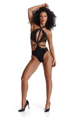 Demoniq LadyX Perla Ouvert-Body, Gesamtansicht, Schwarz, klar und detailreich fotografiert