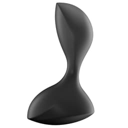 Satisfyer Sweet Seal in Schwarz von der Seite, konische Form des Plugs im Detail