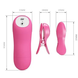 Baile Wave Fuchsia Klemme im Größenvergleich zur Hand in der Detailansicht