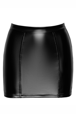 Noir Handmade Minirock mit Schnürung in Schwarz, Detailaufnahme der zwei integrierten Strumpfhalter