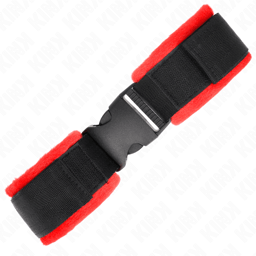 Kink Handgelenkfesseln in Schwarz im Größenvergleich, verstellbar 25–35 cm