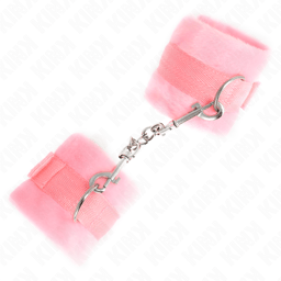 Kink Handgelenkfesseln in Rosa mit 30 cm Gesamtlänge, Handgelenkfesseln der Kink BDSM-Serie im Karton