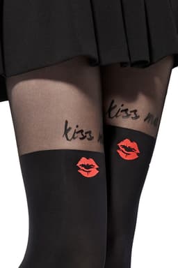 Legg Story Lova Kiss Strumpfhose, Detailansicht des Aufdrucks