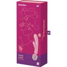 Satisfyer Triple Lover – Rabbit-Vibrator und Massagestab in einem – Rosa, Ansicht 14