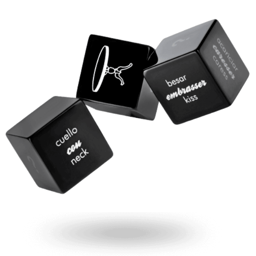 Bijoux Indiscrets Les Petits Bonbons Lucky, Würfel im Größenvergleich zur Verpackung