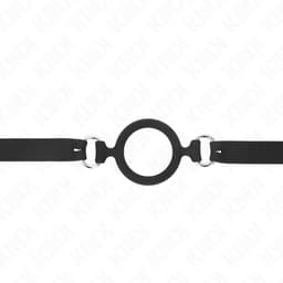 Kink O-Ring-Knebel aus Silikon flach ausgelegt, gesamte Riemenlänge sichtbar