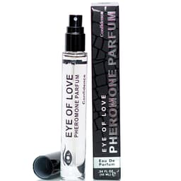 Eye of Love Confidence Pheromon-Parfum für Männer, 10 ml, Flakon von der Seite mit Sprühkopf