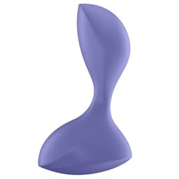 Satisfyer Sweet Seal in Violett von der Seite, konische Form des Plugs im Detail