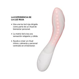 Lelo Mona Spectra von der Seite mit aktivierter Rotlichtfunktion