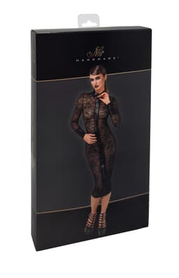Noir Handmade F376 Noirelle Spitzenkleid in Schwarz, weitere Nahaufnahme des Materials
