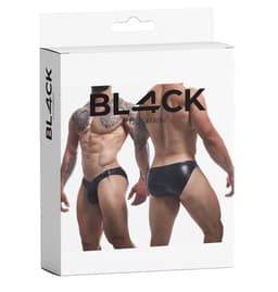 Cut4Men Wetlook-Slip in Schwarz am Model getragen, seitliche Ansicht im Ganzen