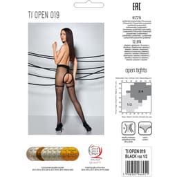 Passion Tiopen 019 Ouvert-Strumpfhose, Detailaufnahme des Fußteils am Modell