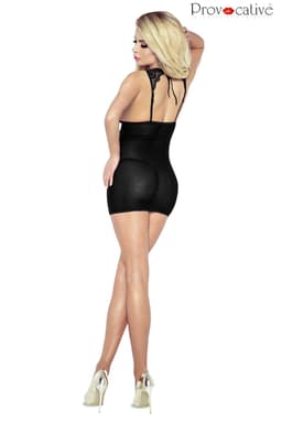 Provocative Seduction Chemise mit passendem T-String, vor neutralem Hintergrund