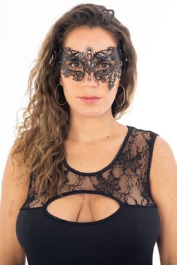 Venezianische Maske BL274617, Ansicht mit den beiden seitlichen Bändern