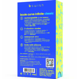 Verpackung des B Swish Bcute Curve Infinite G-Punkt-Vibrator in Blau