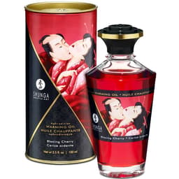 Shunga Wärmeeffekt-Massageöl Kirsche, 100-ml-Flasche, Gesamtansicht