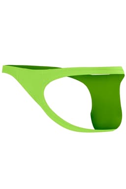 Cut4Men Brazilian-Thong aus Mikrofaser in Neongelb, seitliche Ansicht im Ganzen