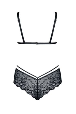 Demoniq Grace Dessous-Set in schwarz, Detailansicht des Verschlusses