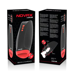 Verpackung des Jamyjob Novax Masturbators mit Produktabbildung