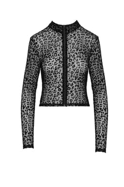 Noir Handmade Top, Rückenansicht mit den langen, engen Ärmeln