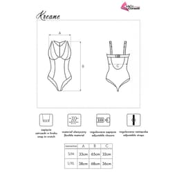Livco Corsetti Kreame Body aus Punkte-Tüll mit Spitze, Punkte-Tüll des Bodys in der Detailaufnahme