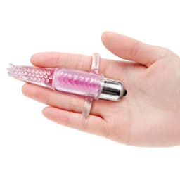 Baile Vibrofingerstimulator auf dem Finger getragen
