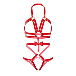 Leg Avenue Kink Harness-Teddy, genieteter O-Ring als Riemenverbindung im Detail