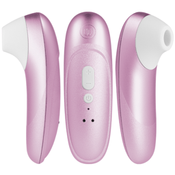 Womanizer Pro Vibrant von der Seite mit Blick auf den Stimulationskopf