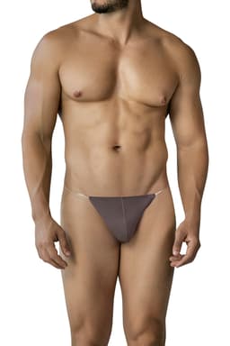 Cut4Men Seamless Thong String in Mokka, Rückansicht mit erkennbaren Schnittdetails