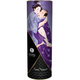 Shunga Kollektionsset, Detailansicht der Massageöl-Flasche in Studioqualität fotografiert