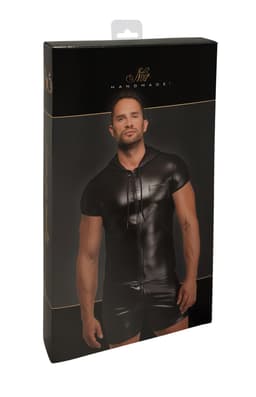 Noir Handmade Kapuzenshirt, Nahaufnahme des Powerwetlook-Materials
