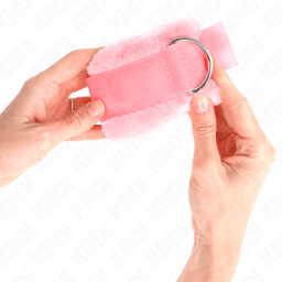 Verpackung der Kink Handgelenkfesseln in Rosa, Handgelenkfesseln der Kink BDSM-Serie im Karton