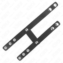 Kink Doppel-Penisring aus Leder von hinten, Verarbeitung der Nähte im Detail