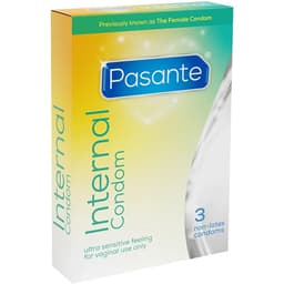 Pasante Innenkondom ohne Latex, Packung mit 3 Stück, Gesamtansicht