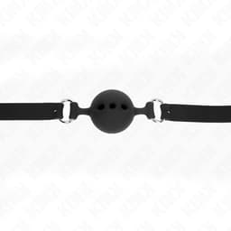 Kink – Ballknebel aus Vollsilikon, Kugel 4 cm – Schwarz / L (2 cm), Ansicht 19