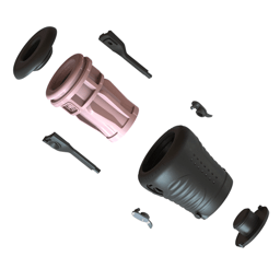 ElectraStim Jack Socket mit Anschlusskabel und Stimulator verbunden