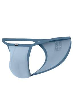 Cut4Men Tanga Kini Netz Slip in Grau, Rückansicht mit erkennbaren Schnittdetails