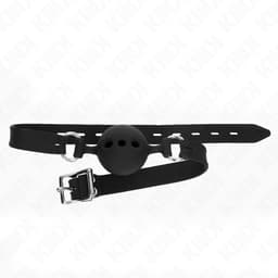 Kink – Ballknebel aus Vollsilikon, Kugel 4 cm – Schwarz / L (2 cm), Ansicht 17