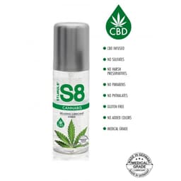 Verpackung des Stimul8 S8 Cannabis Hybrid Gleitgels mit Produktangaben