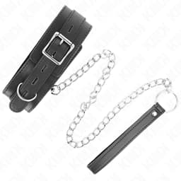 KINK Halsband mit rotem Riemen, Gesamtansicht auf hellem Untergrund