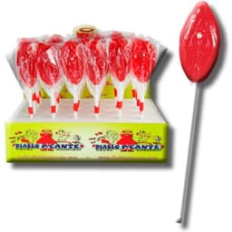 Diablo Goloso Gummy Lip Lollipop, Verpackung im Detail in Produktfotografie