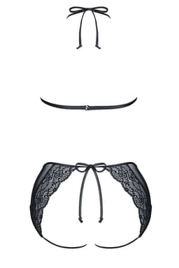 Demoniq Yolande Dessous-Set in schwarz, Detailansicht des Verschlusses