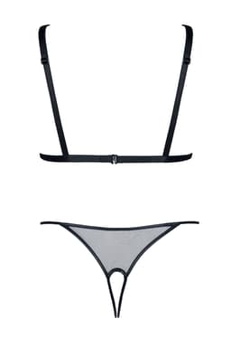 Demoniq Gabrielle Dessous-Set in schwarz, Detailansicht des Verschlusses