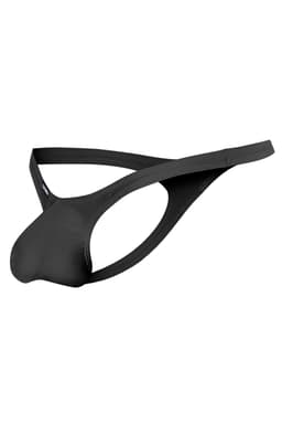 Cut4Men Low-Rise-String mit Bulge-Effekt in Schwarz, Detailansicht des Bulge-Bereichs