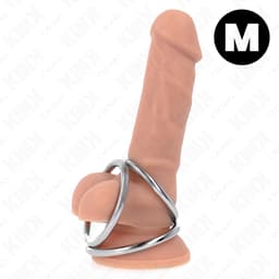 Kink Dreifach-Penisring Modell 2 aus Chrom in der Gesamtansicht