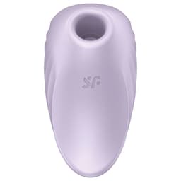 Satisfyer Pearl Diver Klitoris-Stimulator aus medizinischem Silikon am magnetischen USB-Ladekabel beim Aufladen