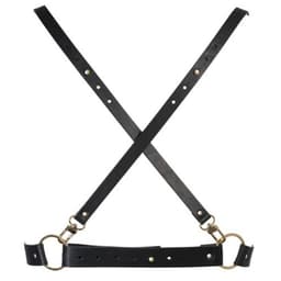 Bijoux Indiscrets Maze X Harness in Schwarz, Gesamtansicht des veganen Körpergeschirrs